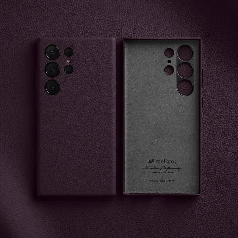 Melkco 100% Genuine Leather Case For Samsung Galaxy S24 S25 Ultra S24 Plus + 5G Premium luxury Cases Fashion Cow Business Cover