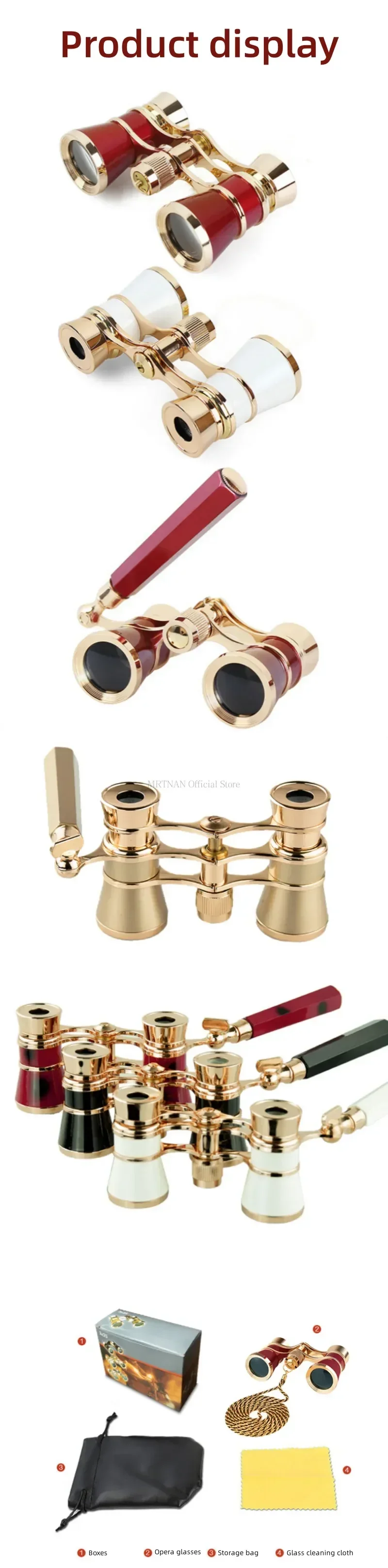 Opera Glasses Binoculars Metal Body With Chain/handle Theater Telescope Women Girls Optical Design Gift Retro Binoculars
