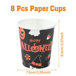 Halloween Disposable Tableware Halloween Party Decoration Spooky Pumpkin Paper Plates Napkins Cups Trick or Treat Party Supplies