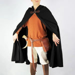 Men's Velvet Cloak with Hood, Renaissance Medieval Hooded Cloak for Women, Halloween Hood Cape with Metal Loop Clasp