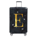 Luggage Compartment Protective Cover Letter Series Black Wear Resistant Fabric Dust Cover for18-32 Inch Travel Case Covers