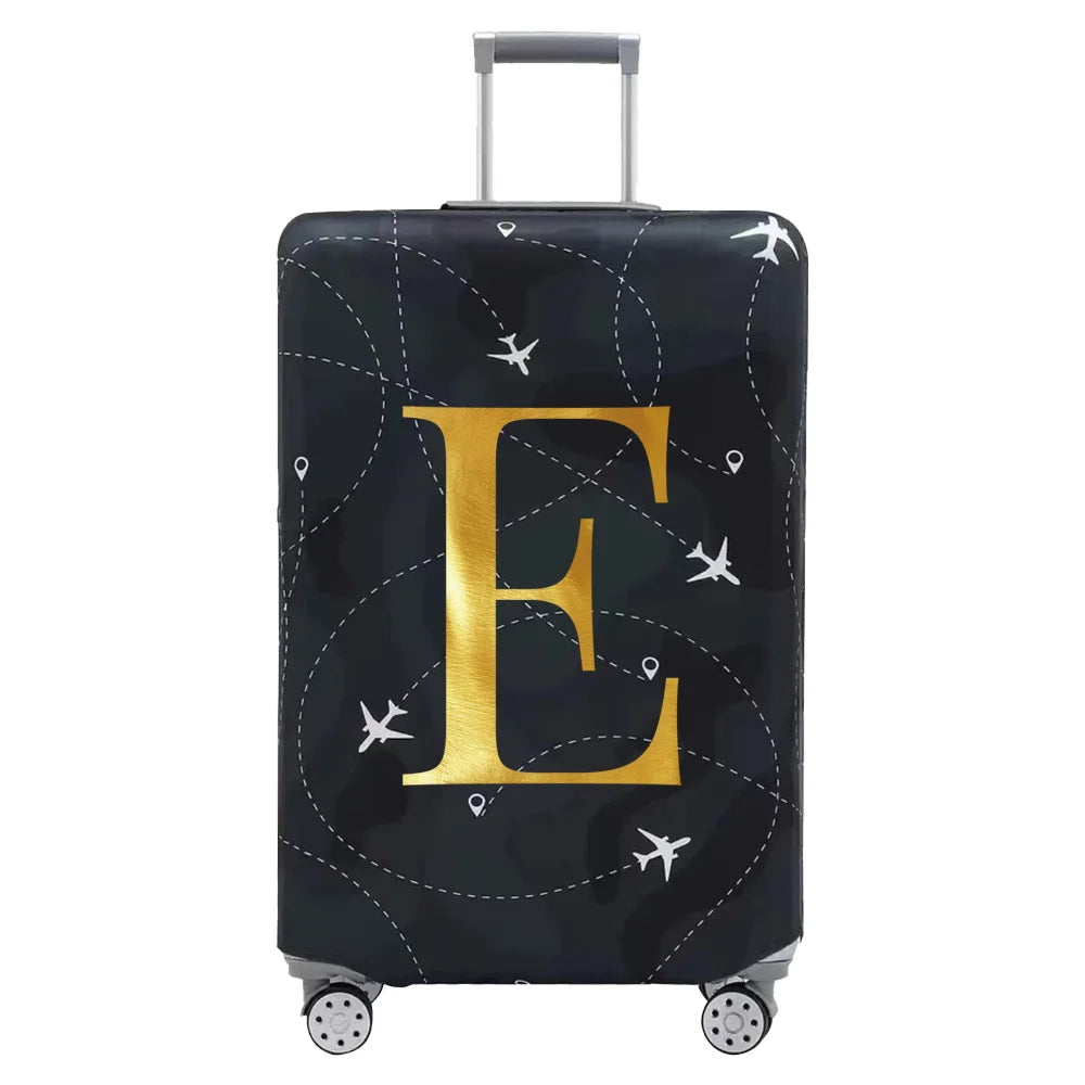 Luggage Compartment Protective Cover Letter Series Black Wear Resistant Fabric Dust Cover for18-32 Inch Travel Case Covers