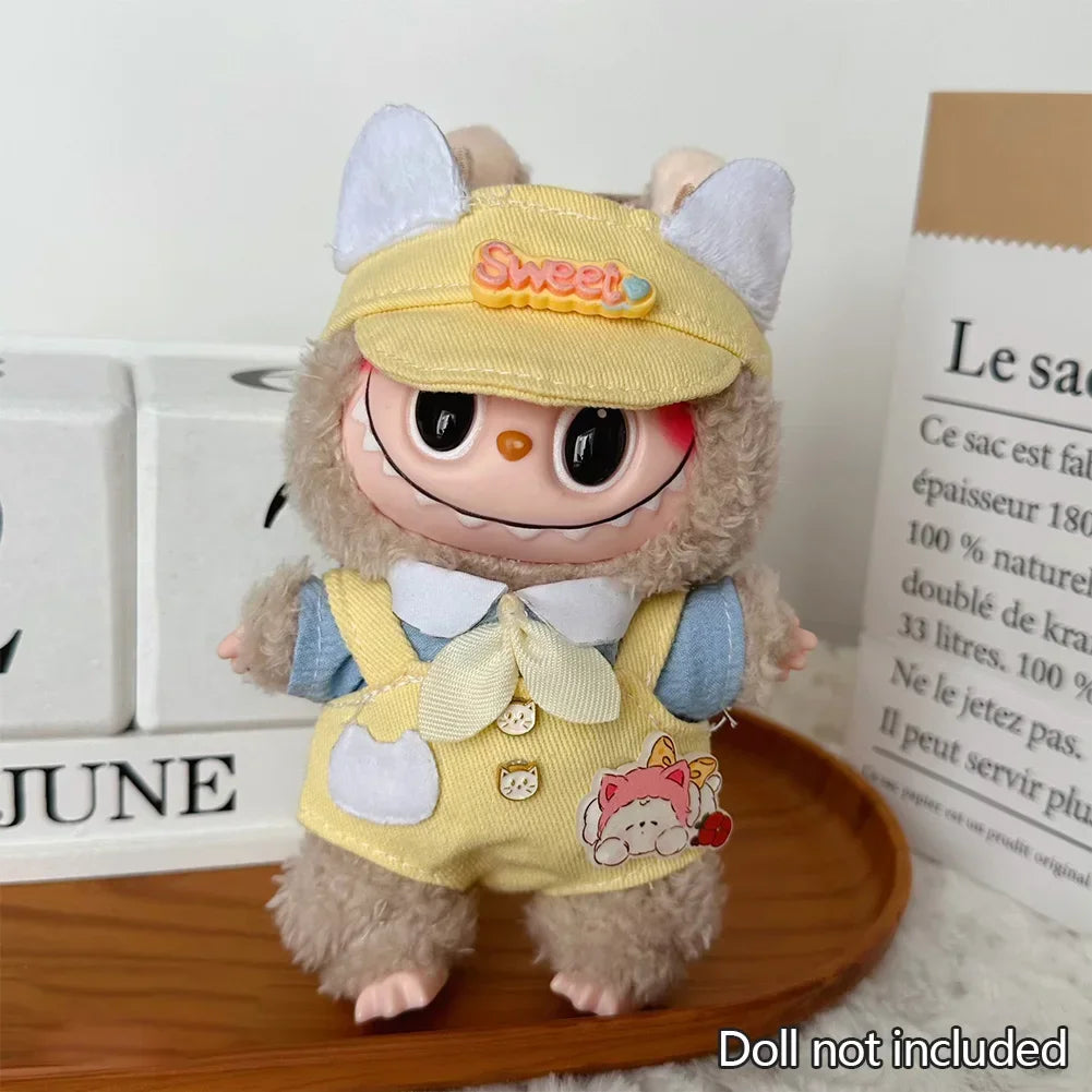 For 17cm Labubu Doll Clothes Hoodies Doll Clothes Color Match Hoodies Dolls Accessories Cute Decoration Little Cloths