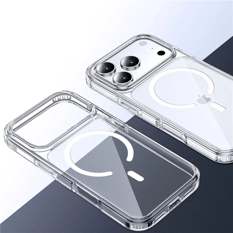 Clear Magsafe Wireless Charging Case For iPhone For iphone 17 Pro Max 17 Air 16 15 14 12 11 Ultra thin Hard Back Cover