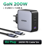 UGREEN 200W Travel GaN Charger PD 3.1 140W QC4.0 3.0 Quick Charge For Macbook Pro Laptops iPhone 17 16 Samsung S25 Xiaomi Tablet