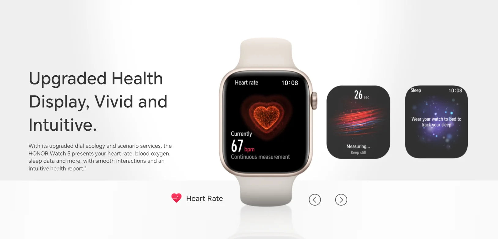 Global Version HONOR Watch 5 Smartwatch Precise GPS Tracking Quick Health Scan 1.85-inch Large Display GPS Supported IP68