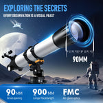 Astronomical Telescope With Finderscope 675 Time Zoom High-definition Moon Viewing Telescope With Phone Rack Refractor Telescope