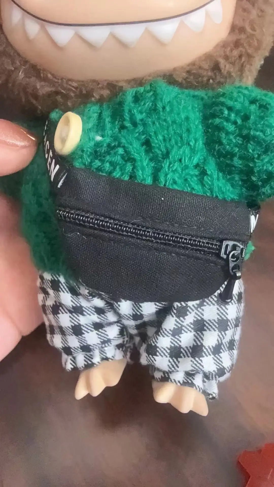 17cm V1 V2 Labubu Crossbody Bag Cute 1/6 1/8 1/12 BJD Dolls DIY Waist Bags Cute 15cm Idol Plush Doll Accessories Belt Bag Gift