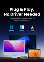 UGREEN 40Gbps NVMe SSD Case SSD Enclosure M.2 to USB4.0 Adapter for M.2 NVME PCIE Built-in Cooling Vest Aluminum Case