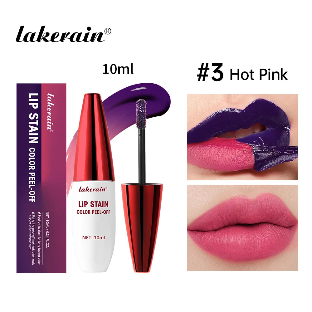 3 Colors Lip Stain Color Peel-Off Stick Set Long-lasting Waterproof Pink Liquid Lip Gloss No Fading And Non-stick Cup Lip Gloss