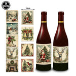 Multiple Styles Christmas Wine Bottle Label Stickers Santa Claus Xmas Tree Merry Christmas New Year Party Gift DIY Decorations