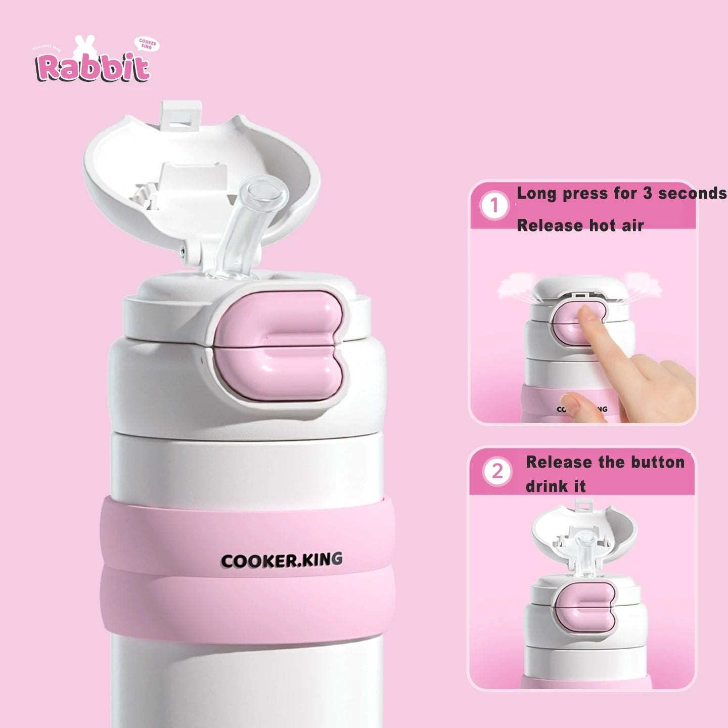 COOKER KING 500ml Stainless Steel Vacuum Insulated Water Bottle for Women, Leak-Proof Thermal Flask, Portable Travel Tumbler