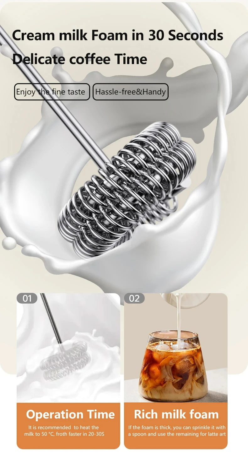 XIAOMI Electric Milk Frother Mini Handheld Wireless Powerful Type-C Rechargeable Convenience Coffee Milk Whipping Kitchen Whisks