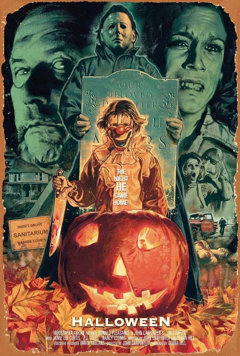 Vintage 1978 Halloween Horror Movie Aluminium Metal Tin Sign 8x12 Inch Home Poster Bar Pub Decor