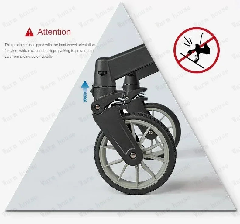 EU in Stock 4In1 Baby Stroller, Multifunctional Stroller Foldable with Car Seat Baby Car Carriage Portable Baby Stroller 3in1