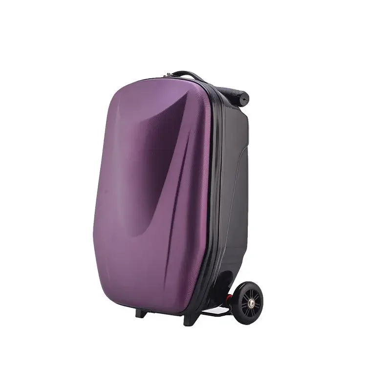 20 Inch Scooter Luggage Carry On Rolling Suitcase With Wheels Travel Trolley Bag Easy To Maneuver And Stylish