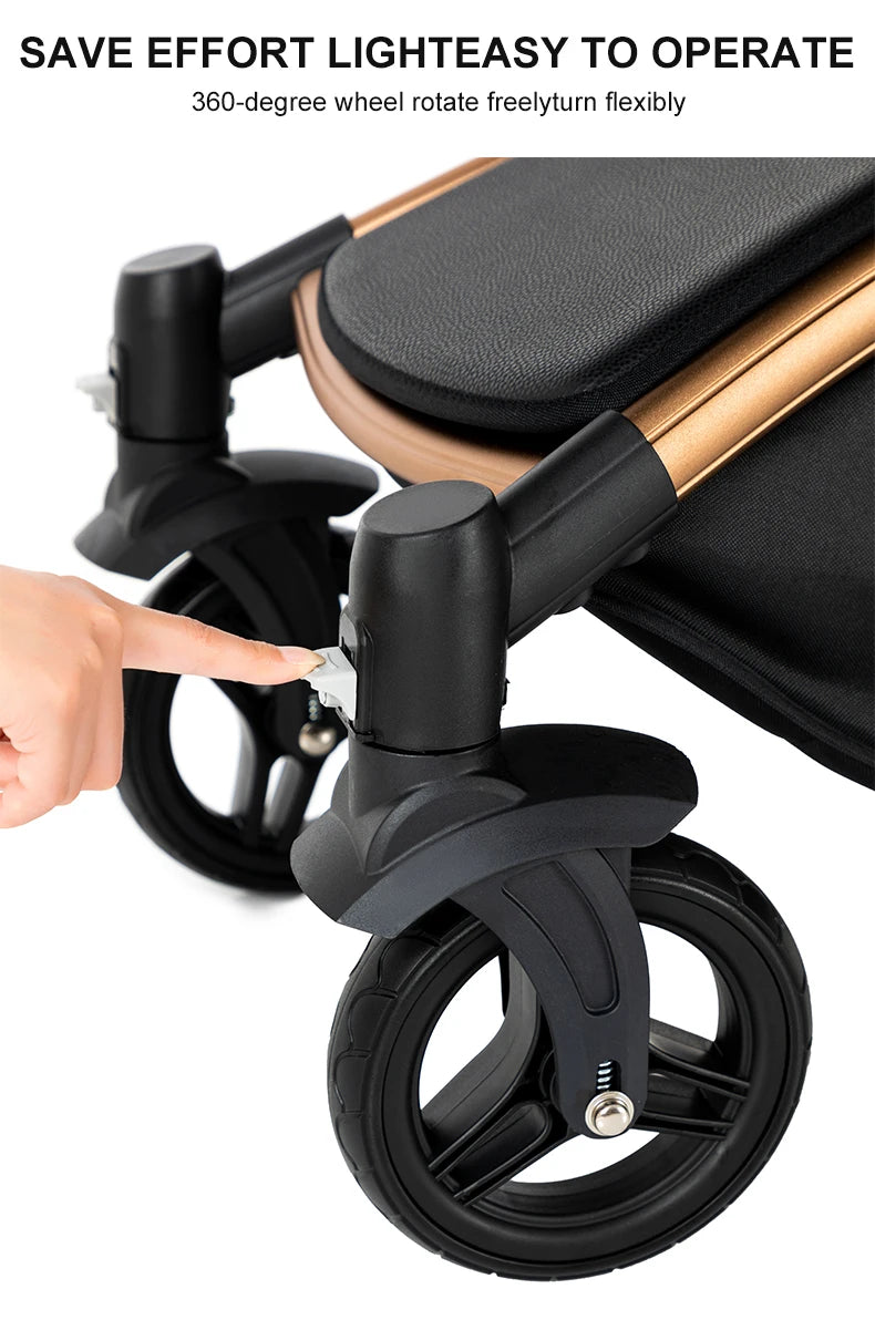 3 in 1 Lightweight High Landscape Baby Stroller Cart Carriage for Newborn Luxury Pushchair