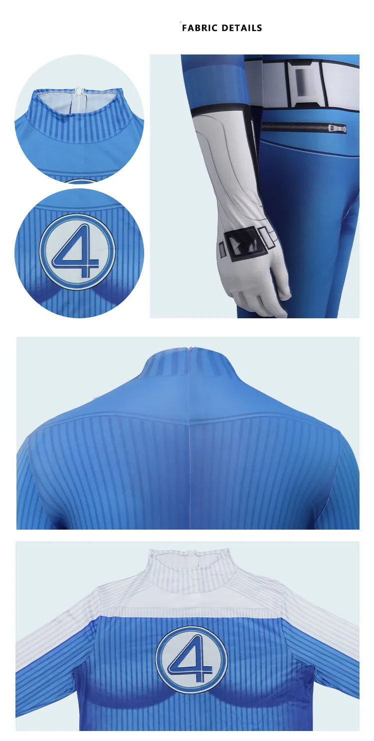 Fantastic Four Thunderbolt Fire Jonathan Cosplay Costume Mister Fantastic Halloween Carnival Party Christmas Play Role Clothing