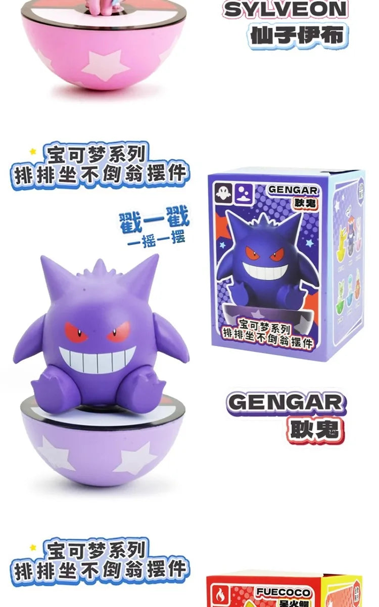 Original Pokemon Anime Figures Pikachu Gengar Sprigatito Sylveon Quaxly Fuecoco Tumbler Toys PVC Model Kawaii Collect Kid Dolls