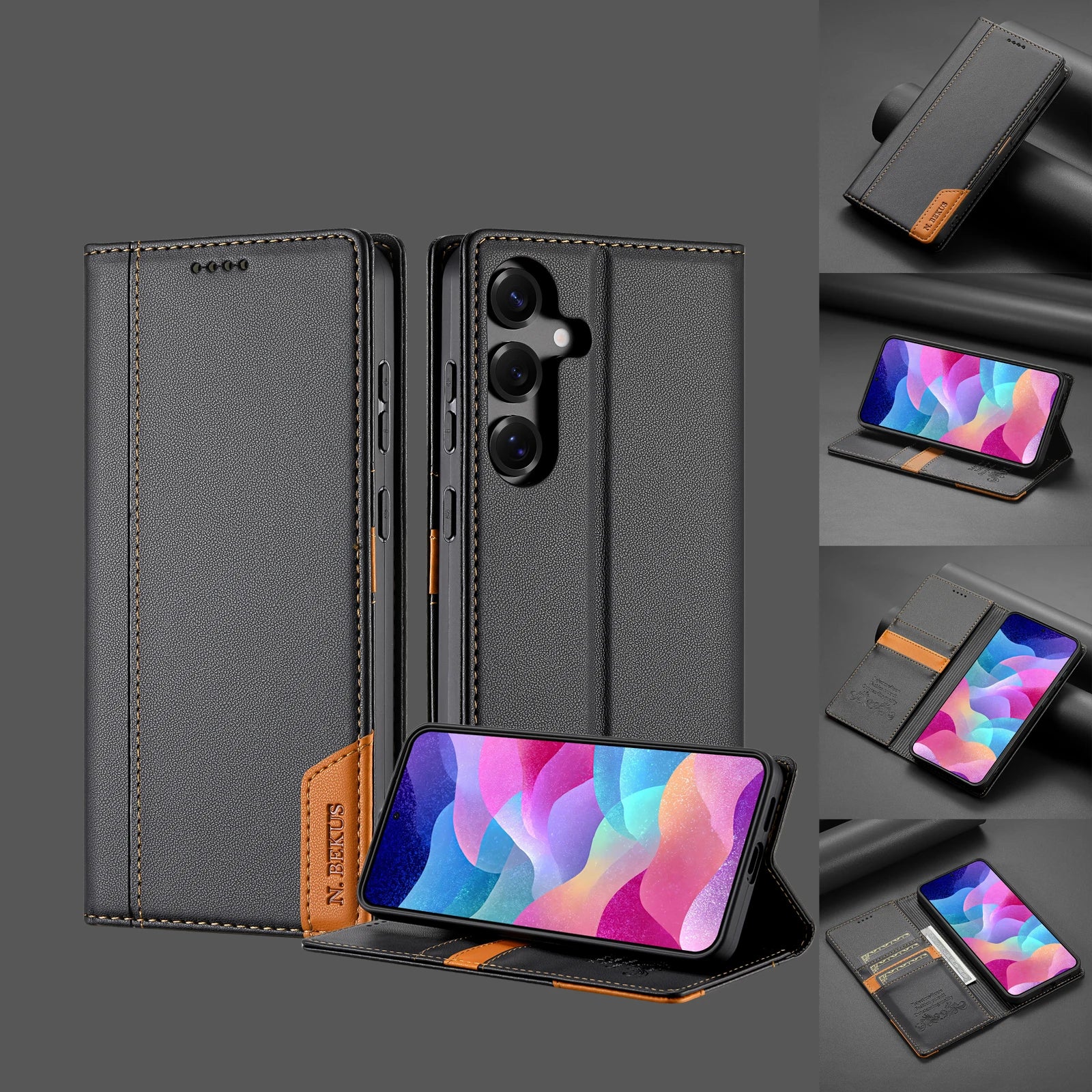 Business Flip Leather Case For Samsung Galaxy A17 A16 A36 A56 A26 A07 A55 A35 A15 A54 A34 A14 A53 A33 A13 Magnetic Wallet Cover