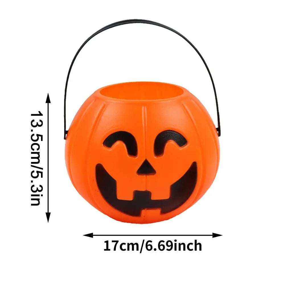 Halloween Pumpkin Bucket  Portable Candy Basket Halloween Ghost Festival Bar Home Decor Sugar Filling Jar Halloween Party Gift