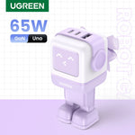 UGREEN 65W GaN Charger Uno Robot Design Quick Charge 4.0 3.0 PPS for iPhone 17 16 Pro Macbook Air Laptop Tablet PD Fast Charger