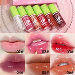 6PCS Moisturizing Lip Gloss Transparent Lip Oil Hydrating Lip Glaze Lip Plumper Hydrating Make Up Liquid Lipstick Lips Cosmetics