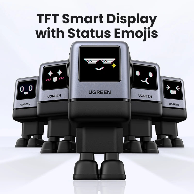 UGREEN Uno 100W GaN Charger Robot Design QC4.0 3.0 PPS PD 3.0 Fast Charger for iPhone 17 16 15 Pro Macbook Air Laptops Tablets