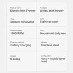 Electric Milk Frother Kitchen Drink Foamer Mixer Stirrer Coffee Cappuccino Creamer Whisk Frothy Blend Egg Beater