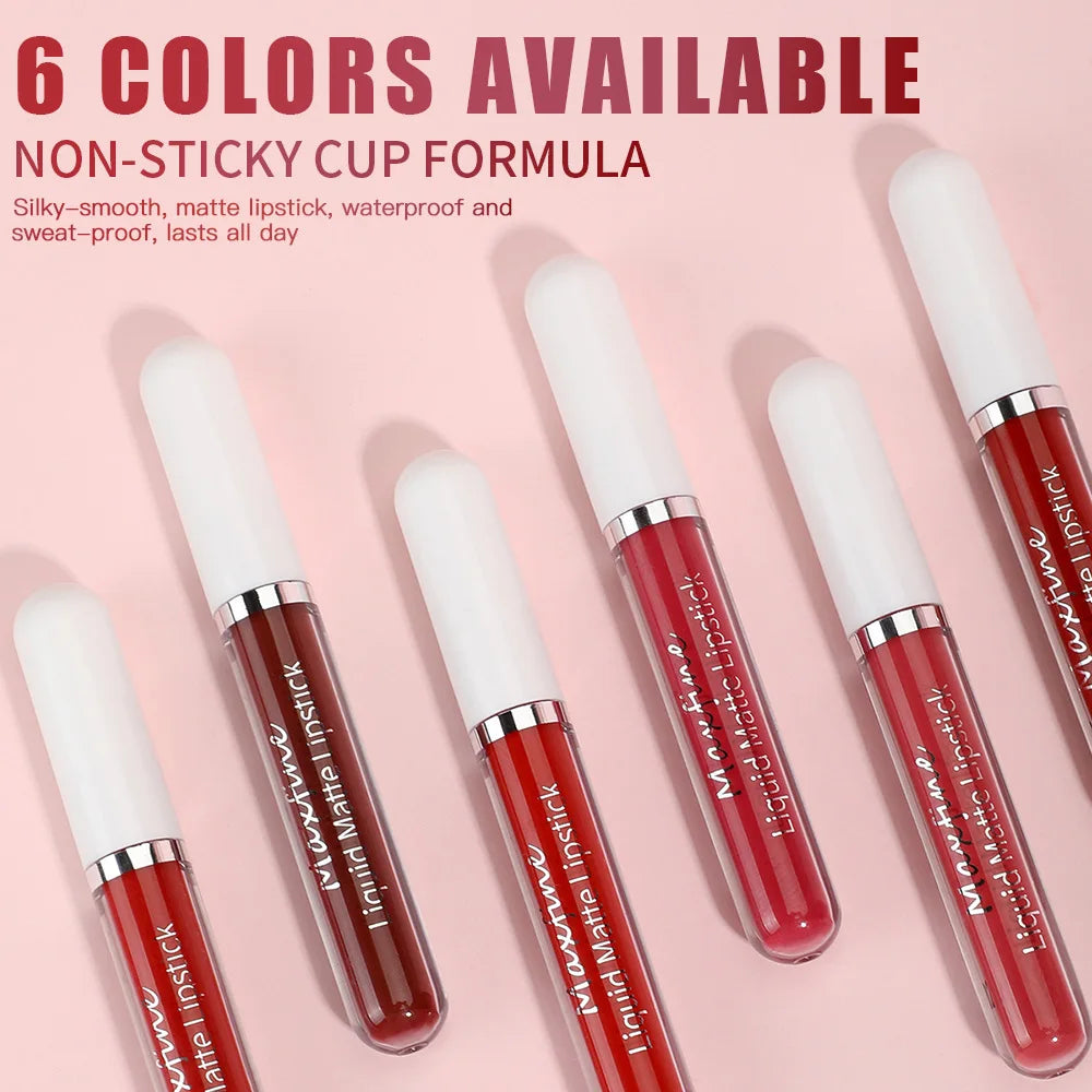 Liquid Lipstick Durable Waterproof Non Smudging Lip Glaze Lip Gloss Matte Lipstick Non Peeling Ladies' Makeup