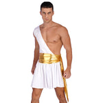 Mens Ancient Greek God Toga Gladiator Costumes Roman Emperor One Shoulder Sleeveless Robe Halloween Medieval Warrior Outfits