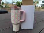 1000ML Large Capacity Water Bottle Various Styles Pink White Vacuum Cup Stainless Steel Juice Milk Tea Car Mugs Gifts