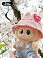 For 15cm cute mini labubu clothes  Kawaii Cartoon Bib Pants  With matching shoes Labubu Accessories