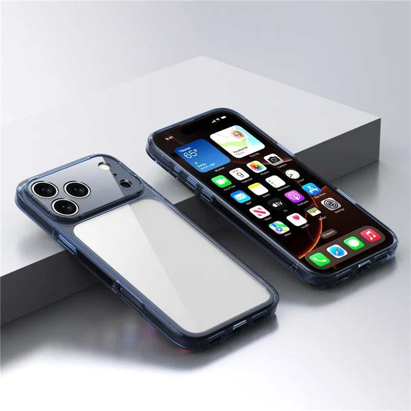 Luxury Hybrid Transparent Shockproof Phone Case For iPhone 17 Pro Max 17 Air 17Pro Max Clear Hard Acrylic Protective Back Cover