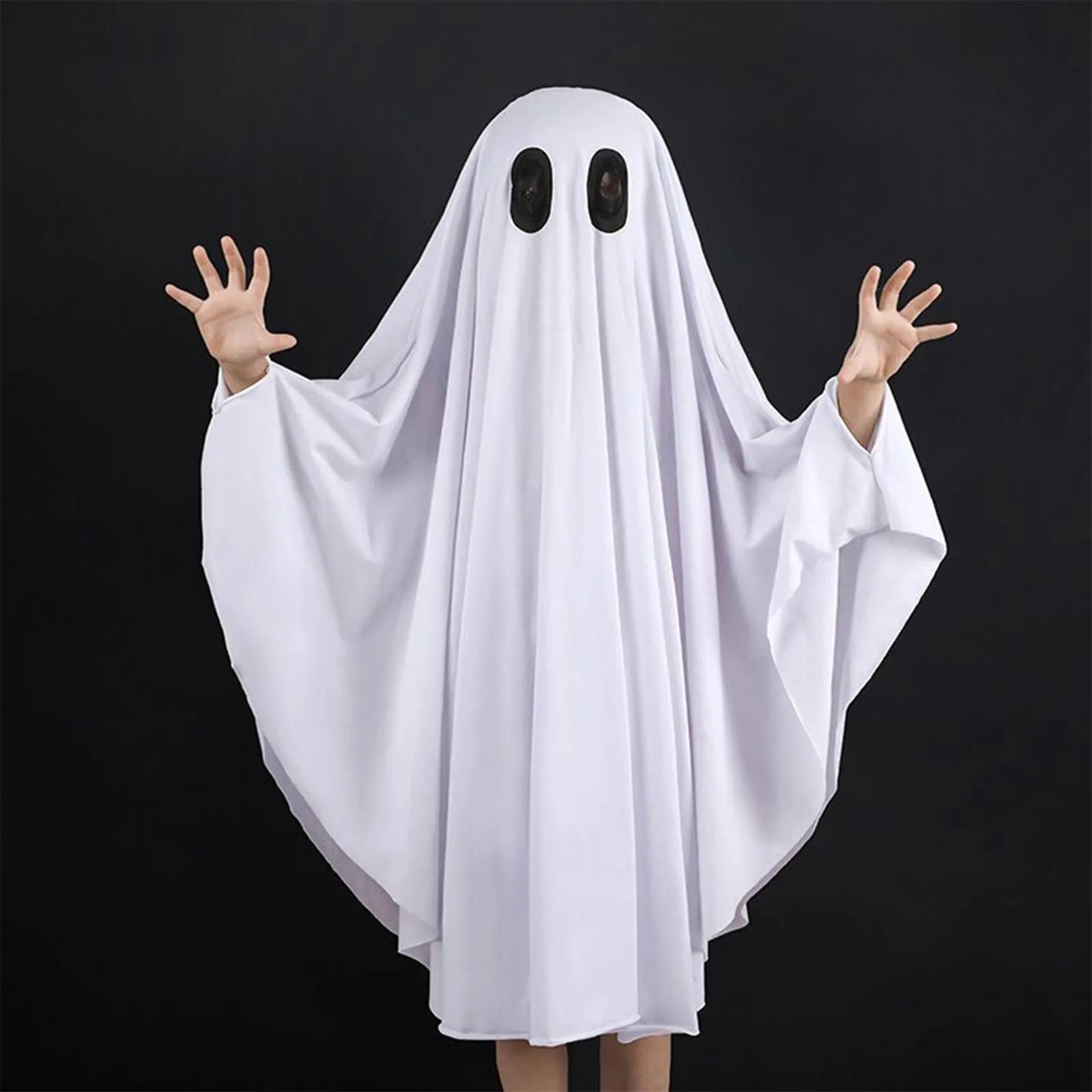 Halloween New Cosplay Costume Horror Fright Ghost Smiley Face Black Eye Cloak Adult Children Stage Performance Cosplay Costume