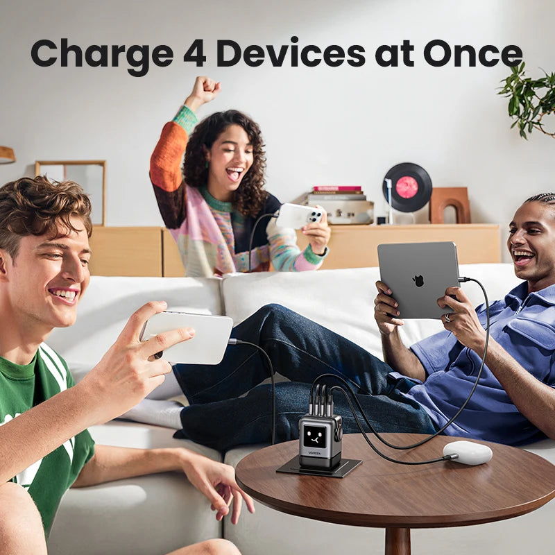 UGREEN Uno 100W GaN Charger Robot Design QC4.0 3.0 PPS PD 3.0 Fast Charger for iPhone 17 16 15 Pro Macbook Air Laptops Tablets