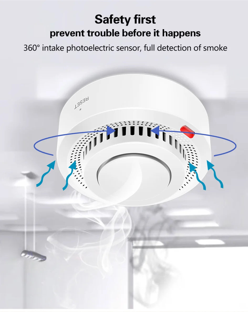Tuya Smart WiFi Smoke Sensor Fire Protection Smoke Detector 85dB Sound Security System Firefighters  Smartlife APP Control