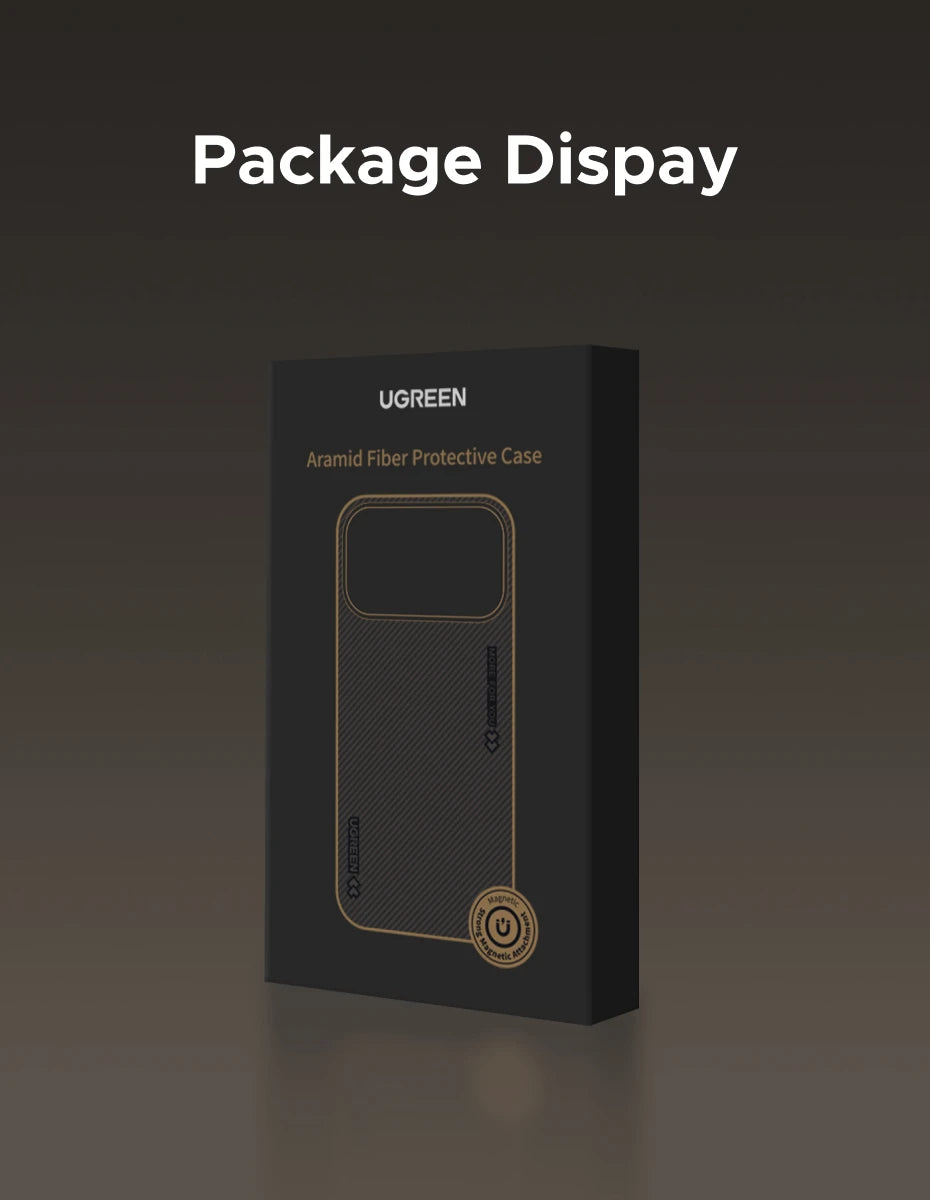 UGREEN Aramid Fiber Case for iPhone 17 Pro Max Aramid Fiber Thin Cover Military Protection Slim Hard Back Case Matte Black