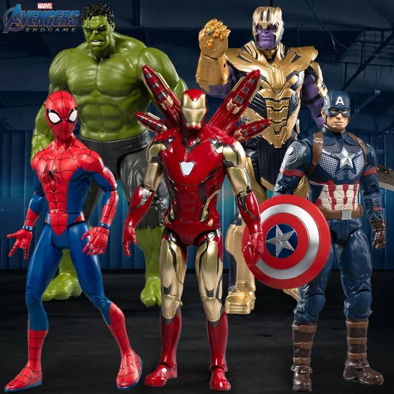 Original Multi-character 36cm Captain America Hands-on Toy Marvel's Avengers Spider-Man and Iron Man Exquisite  Figurine Gifts