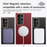 LANGSIDI Luxury Nappa Leather Magnetic Phone Case for Samsung s24 ultra Galaxy s23 ultra s24 plus for Magsafe fundas Back Cover