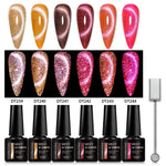 7pc Cat Magnetic Nail Gel Polish Set Long Lasting Glitter Nail Supplies Soak Off UV/LED Vernis Gel Kit for Manicure Design