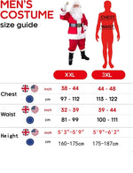 Santa Claus Costume Christmas Complete Dress-Up Outfit For Adult Santa Suit With Hat Men Cosplay Costumes 7PCS