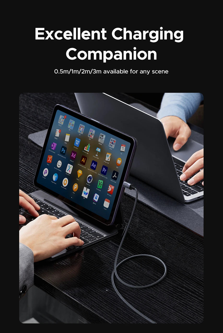 UGREEN PD60W Cable USB-C to USB-C High-Speed Data Sync And Charging Cable Durable Fast Charge Cable for USB-C Devices