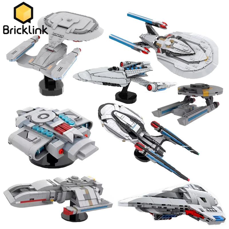 Bricklink Star Movie Starship Enterprise NCC-1701 Discovery Voyager NX-01 Delta MOC Spaceship Sets Building Blocks Kid Toys Gift