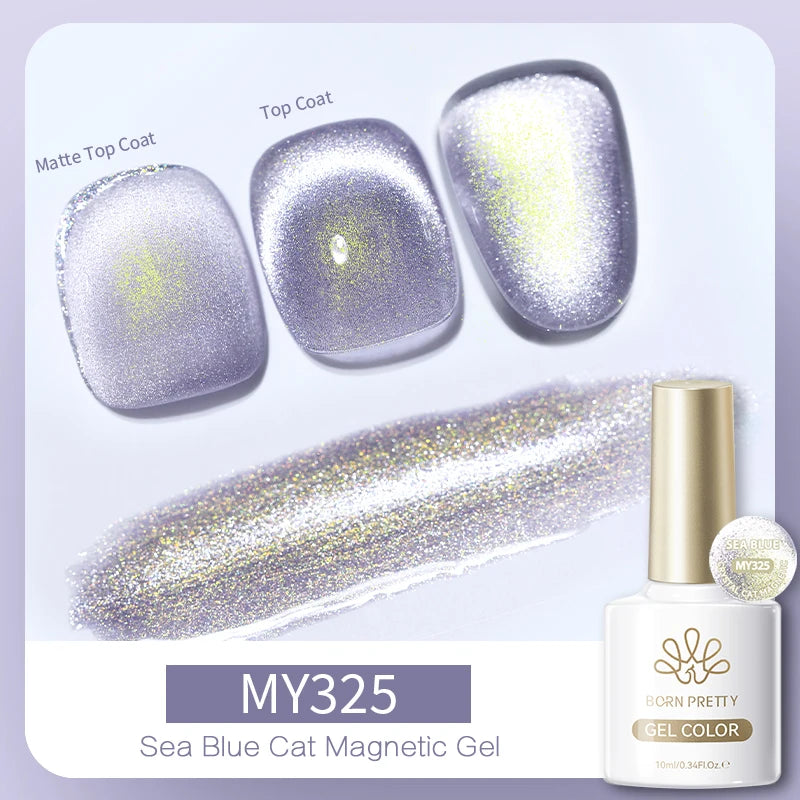 BORN PRETTY 10ml Silver Water Light Cat Magnetic Gel Nail Polish Nail Supplies Vernis Semi Permanent Gel for Fall Winter Nails