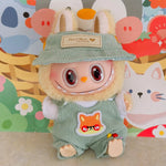 Labubu Doll Fashion Set Cute White Shirt Hat Animal Overalls Doll Clothes Accessory Gift for 17cm Doll