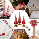 Table Christmas Tree 3 Pieces Christmas Sculpture Indoor Resin Star Tree Figurine For Home Room Winter Party Decorations Table
