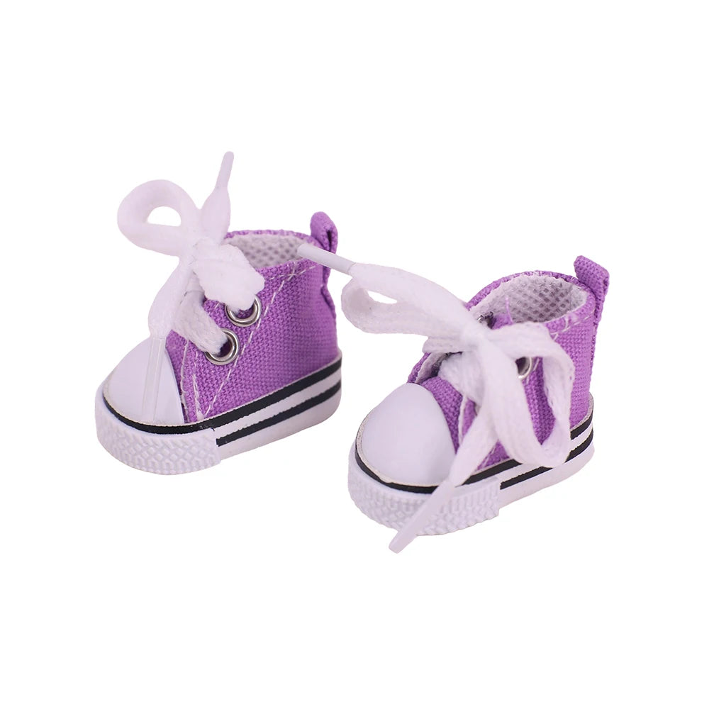 3.8cm Doll Canvas Leather Shoes For labubu 17cm Doll Clothes Accessories Girl's Toys Gift