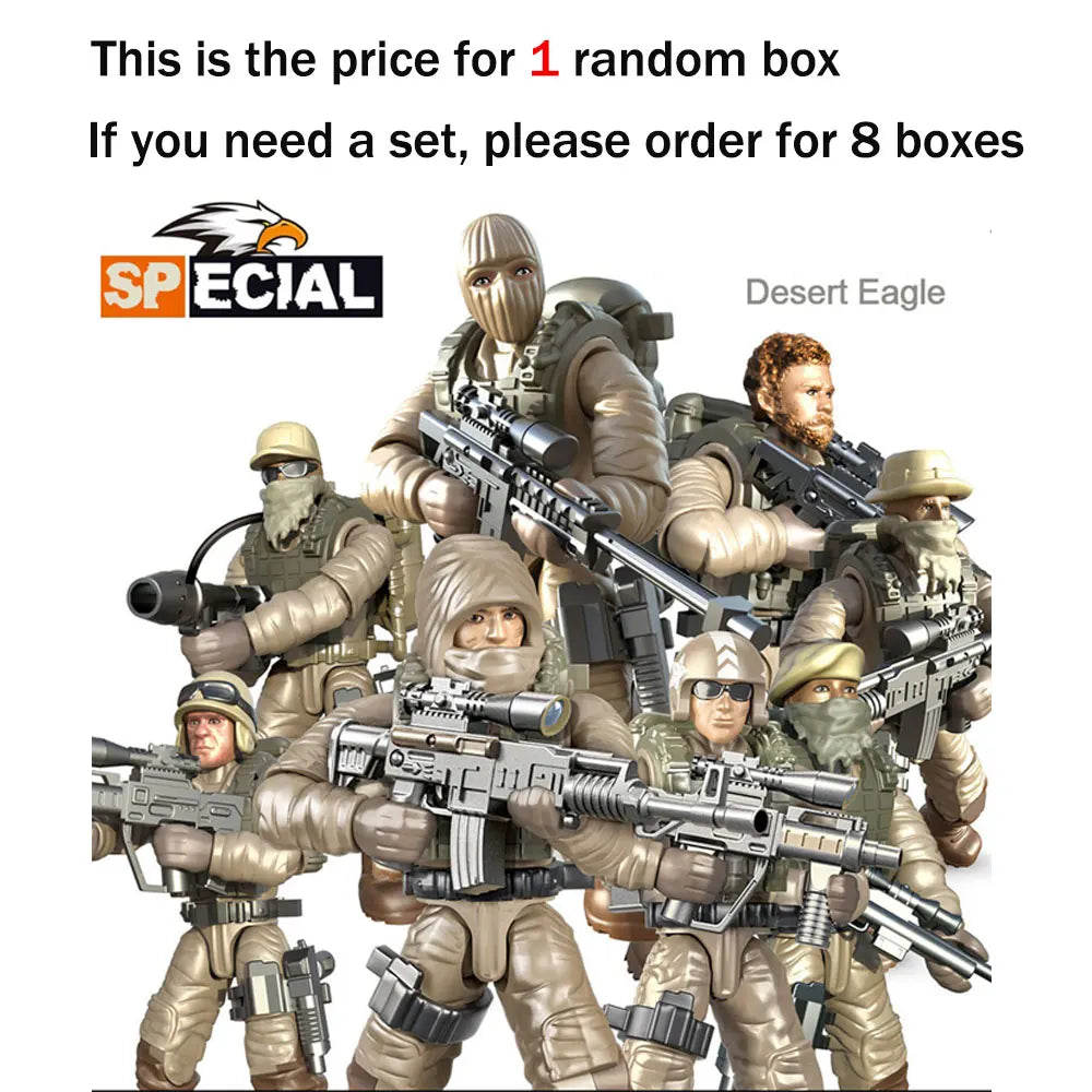 WW2 Eagle Special Forces Military Action Figures Soldiers SWAT Model Building Blocks Bricks Boy's Toys Boys Action Figure