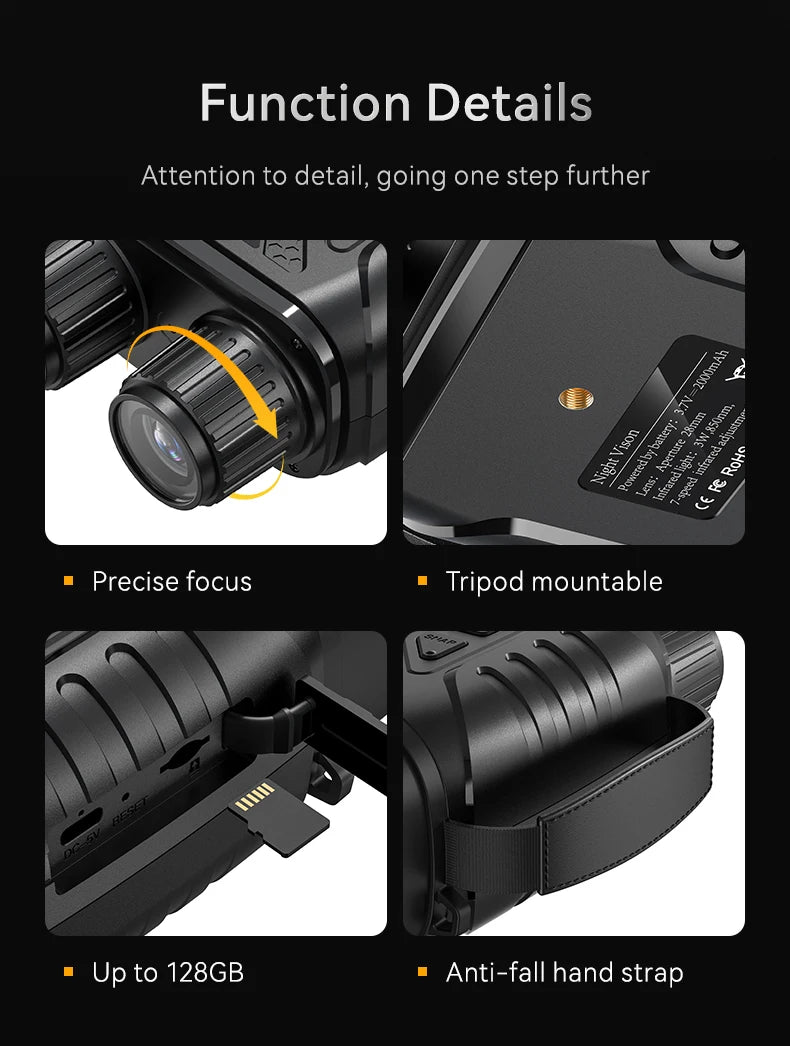 Binocular Infrared Night Visions Device 3W Infrared Telescope 10X Digital 800M Full Dark Viewing Video Record forHunting Camping